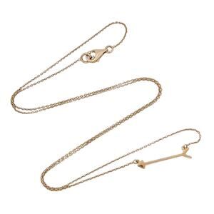 Estate Gold-Tone Sterling Silver 925 Arrow Pendant Necklace 19"